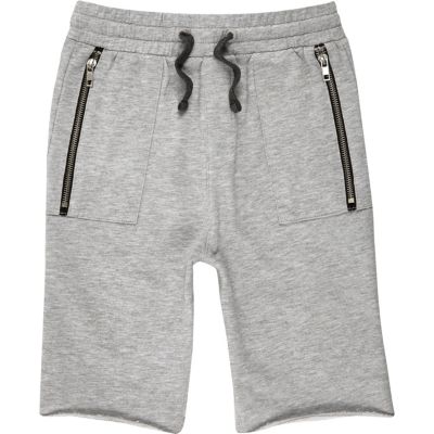 Boys grey drop crotch shorts